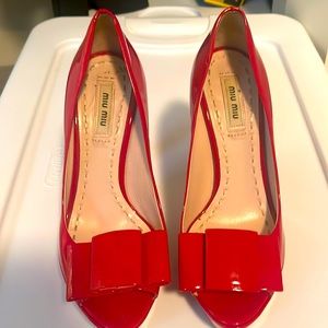 Miu Miu patent red high heels